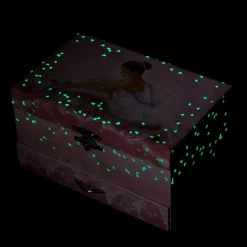 Boîte à bijoux musicale phosphorescente : Ballerine Rose - Trousselier