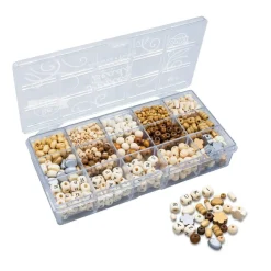 Boîte de perles en bois - naturel - Buki France