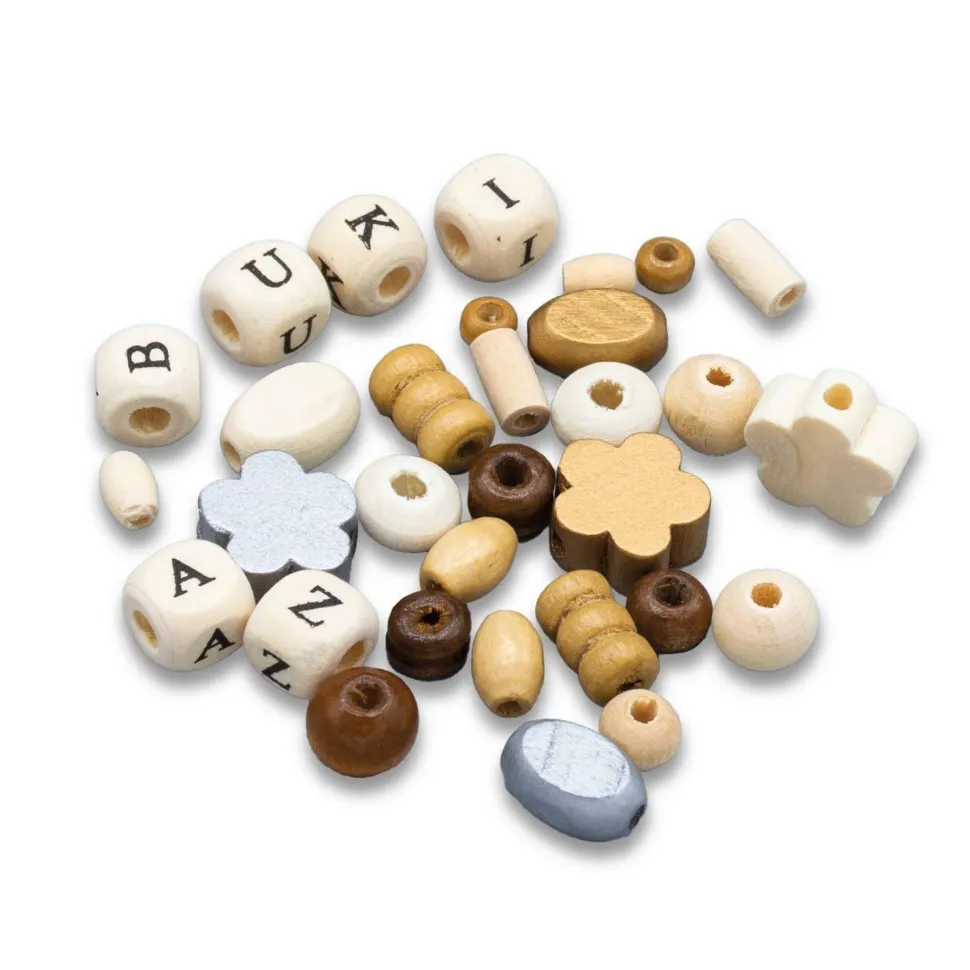 Boîte de perles en bois - naturel - Buki France