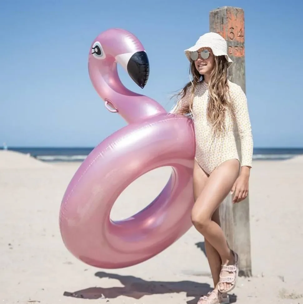 Bouée De Bain - Flamant Rose-Doré - 95 Cm - Swim Essentials