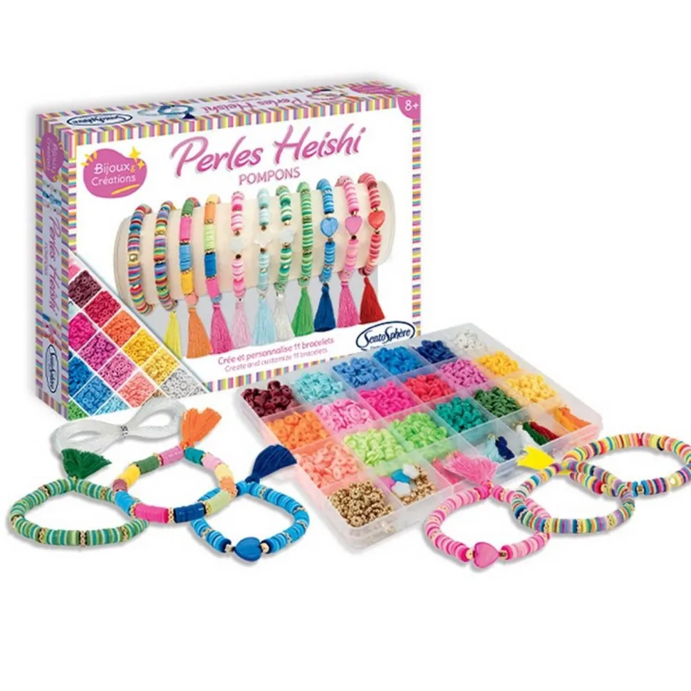 Bracelets de perles Heishi - Pompons - Sentosphère