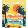 Broderie diamant : Affiche Poster Californie - sans chassis en bois - Figured'Art