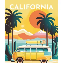 Broderie diamant : Affiche Poster Californie - sans chassis en bois - Figured'Art