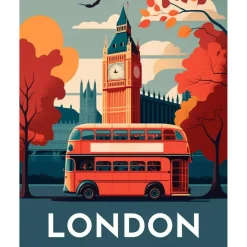 Broderie diamant : Affiche Poster Londres - sans chassis en bois - Figured'Art