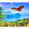 Broderie diamant : Aigle et Paysage de Suisse - sans chassis en bois - Figured'Art