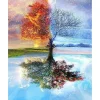 Broderie diamant : Arbre 4 saisons Classique - sans chassis en bois - Figured'Art