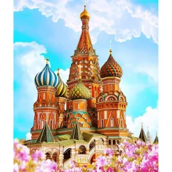 Broderie diamant : Cathédrale St Basil - toile tendue sur chassis - Figured'Art