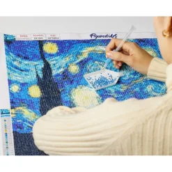 Broderie diamant : Chouette dans la Nuit - sans chassis en bois - Figured'Art