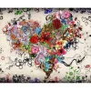 Broderie diamant : Coeur Graffiti - sans chassis en bois - Figured'Art
