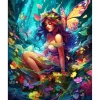 Broderie diamant : Fée et papillons - toile tendue sur chassis - Figured'Art