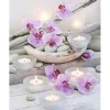 Broderie diamant : Fleurs et Bougies - toile tendue sur chassis - Figured'Art