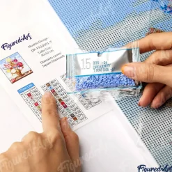 Broderie diamant : Fleurs et Bougies - toile tendue sur chassis - Figured'Art