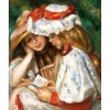 Broderie diamant : Jeunes filles lisant - Renoir - toile tendue sur chassis - Figured'Art