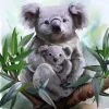 Broderie diamant : Koala et son petit - sans chassis en bois - Figured'Art