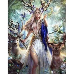 Broderie diamant : La Reine des Rennes - sans chassis en bois - Figured'Art
