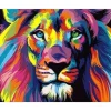 Broderie diamant : Lion Pop Art - sans chassis en bois - Figured'Art