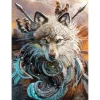 Broderie diamant : Loup Combattant - sans chassis en bois - Figured'Art