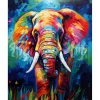 Broderie diamant : Éléphant Coloré Abstrait - sans chassis en bois - Figured'Art