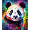 Broderie diamant : Panda Coloré Abstrait - sans chassis en bois - Figured'Art