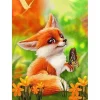 Broderie diamant : Petit Renard et Papillon - sans chassis en bois - Figured'Art