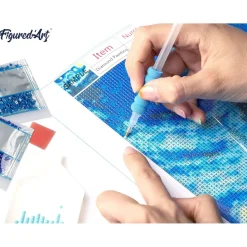 Broderie diamant : Planètes - sans chassis en bois - Figured'Art