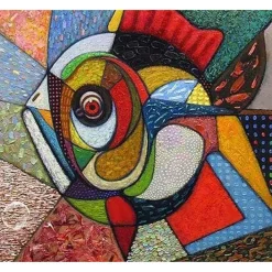 Broderie diamant : Poisson - sans chassis en bois - Figured'Art