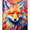 Broderie diamant : 0196Renard Coloré Abstrait - sans chassis en bois - Figured'Art