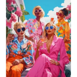 Broderie diamant : Reunion de Divas - toile tendue sur chassis - Figured'Art