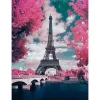 Broderie diamant : Tour Eiffel en Fleurs - sans chassis en bois - Figured'Art