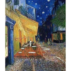 Broderie diamant : Van Gogh Terrasse de Café - sans chassis en bois - Figured'Art