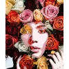Broderie diamant : 0089Visage de roses - sans chassis en bois - Figured'Art