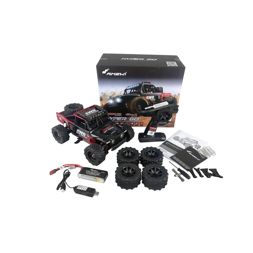 Buggy RTR Hyper GO Desert brushless 4WD - noir/rouge - Amewi