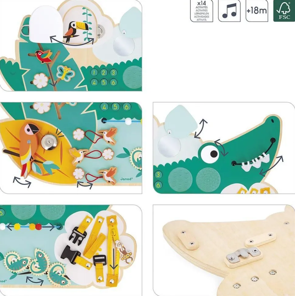 busy board crocodile en bois tropik - Janod