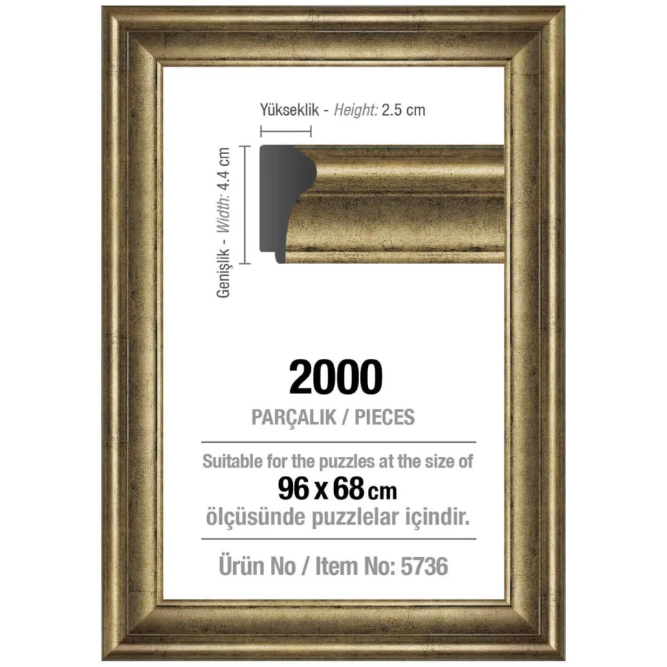 Cadre pour puzzle de 2000 pièces - 43 mm : Argent - Art Puzzle