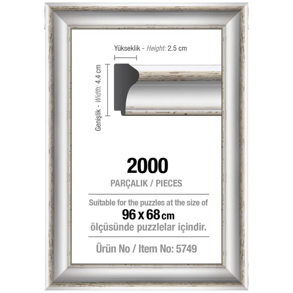 Cadre puzzle 2000 pièces - 43 mm : Blanc - Art Puzzle