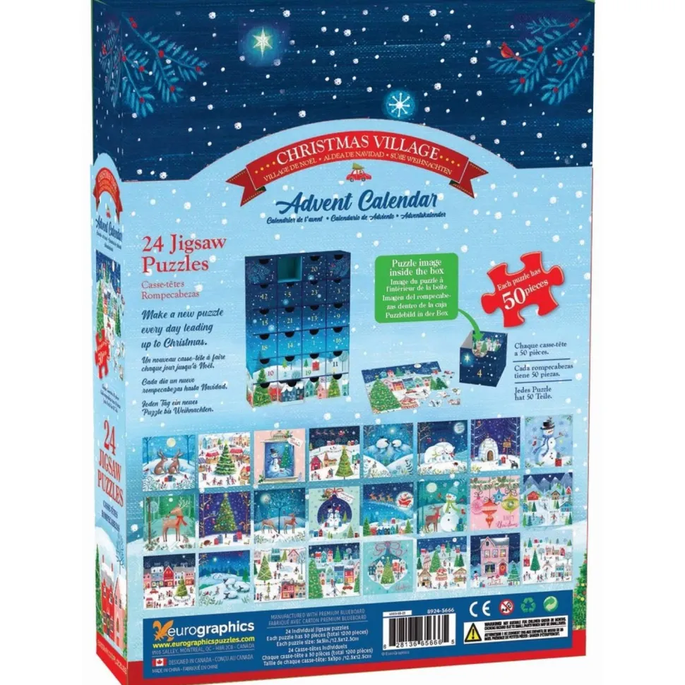 Calendrier de l'avent : 24 Puzzles - Village de Noël - Eurographics