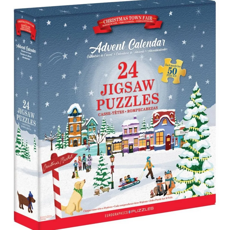 Calendrier de l'avent : 24 Puzzles- Foire de Noël en ville - Eurographics