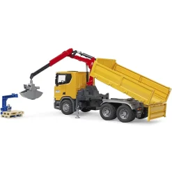 Camion de chantier Scania Super 560R avec grue et 2 palettes - Bruder