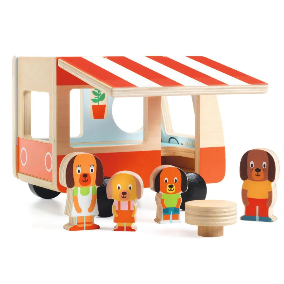Camping-car et figurines bois : Minicombi - Djeco