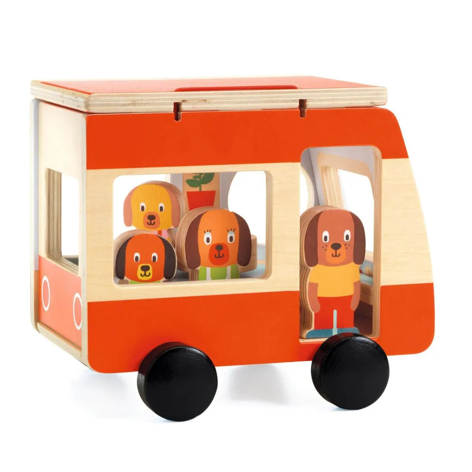 Camping-car et figurines bois : Minicombi - Djeco