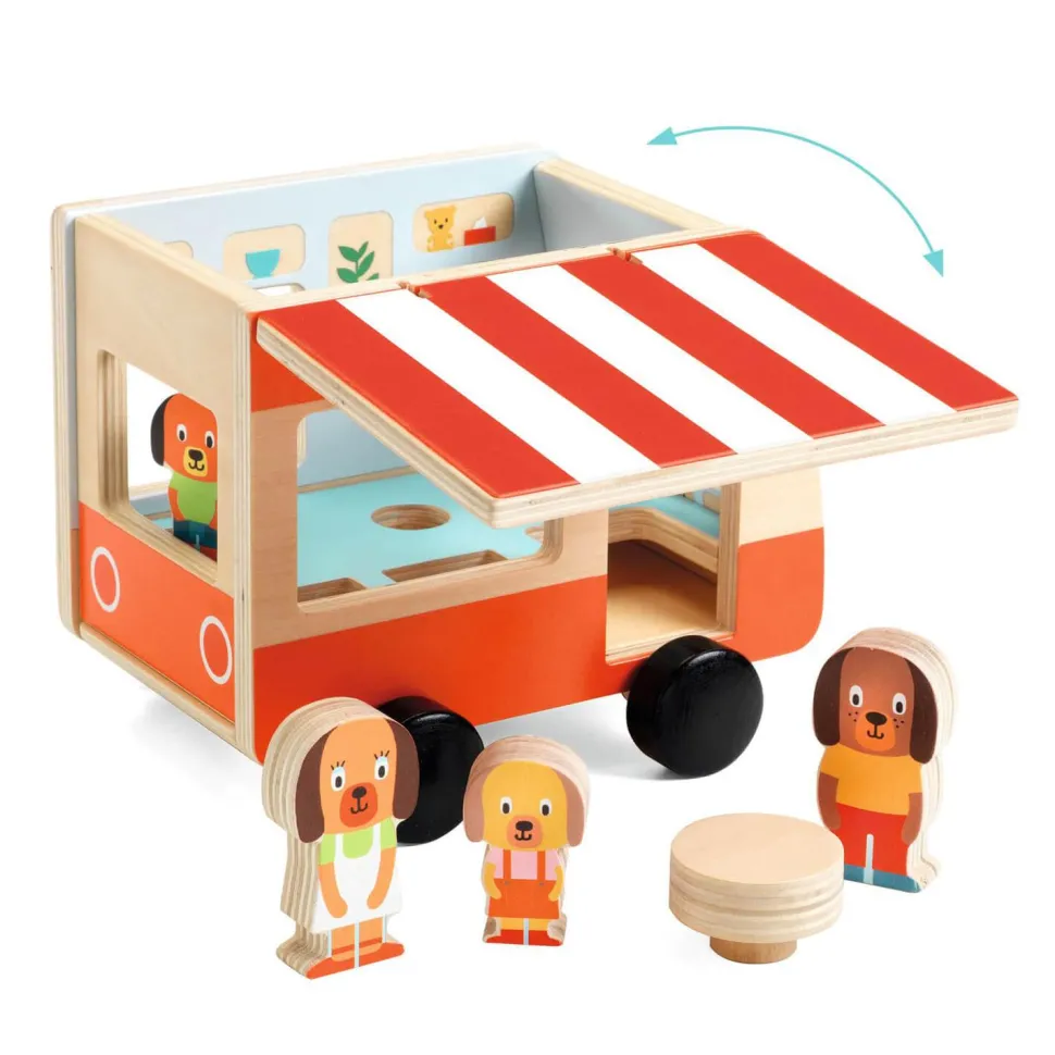 Camping-car et figurines bois : Minicombi - Djeco