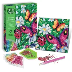 Canevas à diamanter Art & Créations : Papillons et marguerites - Sentosphère