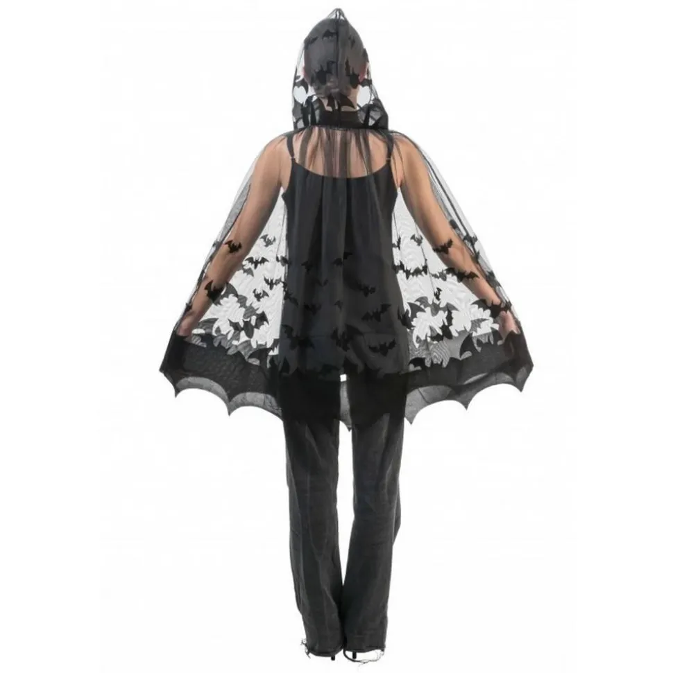 Cape à Capuche Chauve-souris 78 cm - Noir - RueDeLaFete