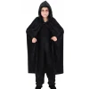 Cape capuche Vampire velours 120cm enfant, Noir - RueDeLaFete