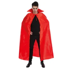Cape satin 163cm Rouge avec col Rouge - RueDeLaFete