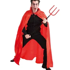 Cape satin 163cm Rouge avec col Rouge - RueDeLaFete