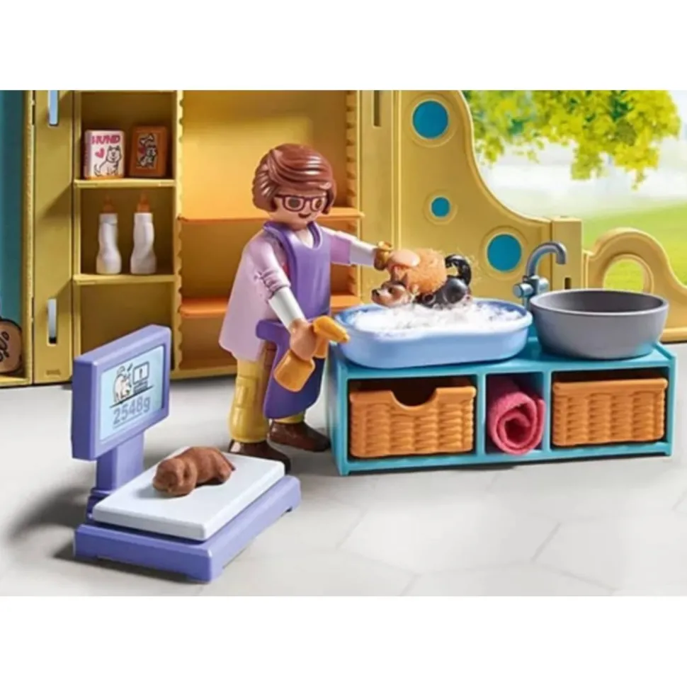 Centre de soin canin : 8 chiens et soigneur - Playmobil
