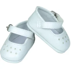 Chaussures à bride blanches pour poupée de 39 à 48 cm - Petitcollin