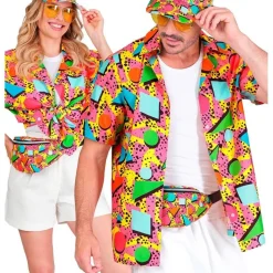 Chemise mixte mode funk années 80 - Rose - RueDeLaFete