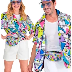 Chemise mixte mode funk années 80 - Blanche - RueDeLaFete